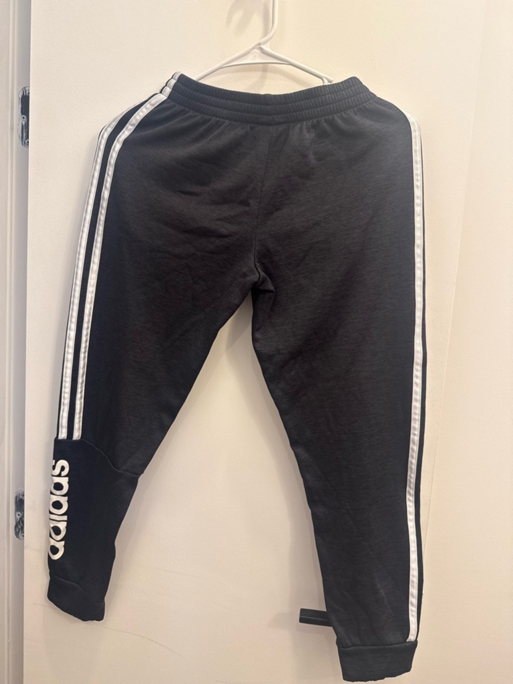 adidas Black Joggers with White Side Stripes